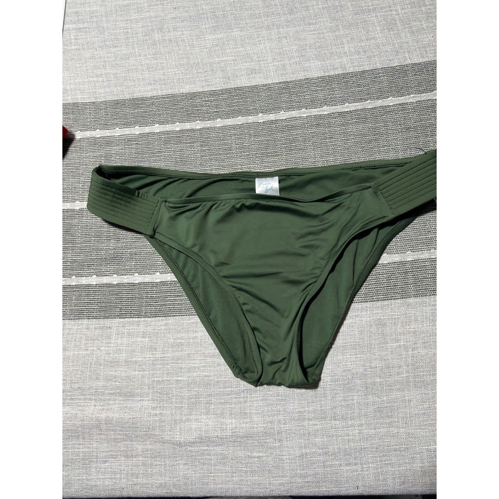Kona‎ Sol Womens Olive Green Strappy Side Bikini Bottom Swim Brief XL